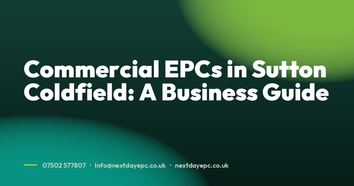Commercial EPCs in Sutton Coldfield: A Business Guide