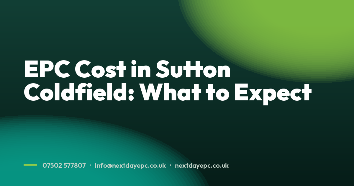 EPC Cost in Sutton Coldfield: What to Expect